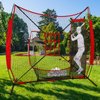 Gsbomzap 2PCS Baseball Softball Pitching Target & Dummy Batter, Adjustable Baseball Pitching Net Training Aids 9 Hole Strike Zone Attachment, Baseball & Softball Practice Net for Hitting Accuracy