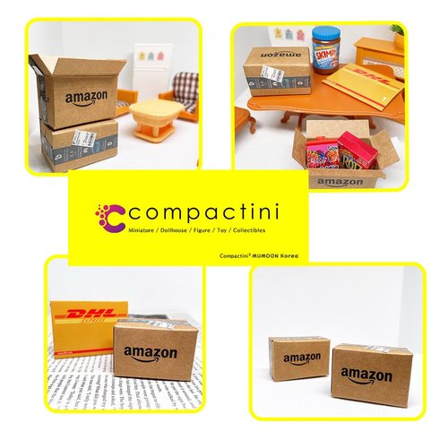 compactini Miniature Set Shopping Mall Shipping Boxes 8P(Unfolded) 1:12 Scale Models Dollhouse Accessory Prime Shipping Box Miniature