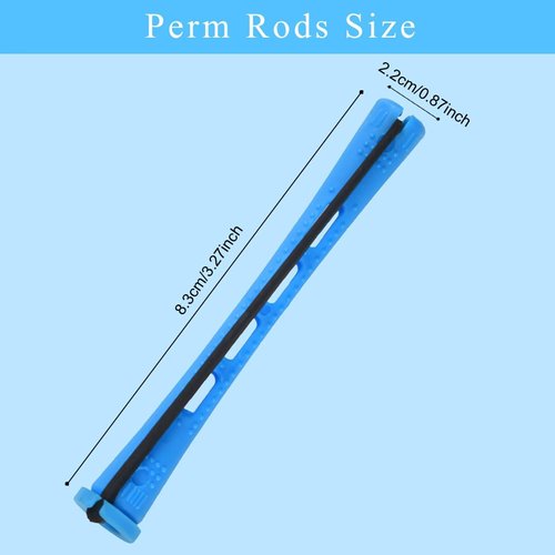 Aliabsion 40 Pieces Small Perm Rods for Short Hair Blue Cold Wave Rod Hair Curling Rods Plastic Heatless Rollers Hair Curlers for Women Hairdressing Hair Perm Rods (Blue, 0.35inch)