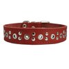 Genuine Leather Studded Dog Collar 22"x1" Red Fits 15"-19.5" Neck