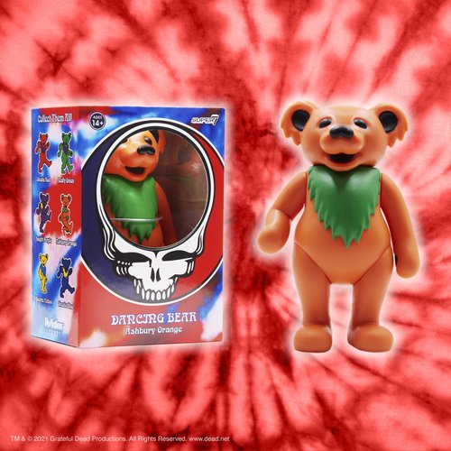 Super7 Grateful Dead Dancing Bear - 3.75" Grateful Dead Action Figure with Peg Stand Accessory Classic Music Collectibles and Retro Toys