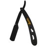 Classic Samurai CS-102 Matte Black Folding Straight Razor, Shavette with 100 Count Single Edge Razor Blades (Black)