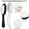 4 Packs Foot Pumice Stone Brush Callus Remover, Beomeen 2 in 1 Foot Shower Pedicure Scrubber with Handle, Foot File with Dense Bristles for Deep Cleansing and Exfoliation, Dry Skin Removal