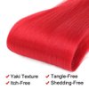 Red Braiding Hair Pre Stretched Easy Braiding Hair Yaki Texture Professional Synthetic Braiding Hair 26 Inches Braids Hot Water Setting for Box Crochet Hair Extensions (3pcs,Red)