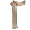 Full Shine Blonde Weft Hair Extension Real Human Hair Color Ash Blonde Highlight Bleach Blonde Hand Tied Hair Extensions Straight Hair Genius Weft Extensions 60G 24 Inch Weft Human Hair Extensions