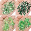 AUREHEN 15000PCs 2-6MM Green Series Resin Flat Back Rhinestones, Round Non Hotfix Jelly & Silver Bottom Resin Rhinestones Nail Gems Stones with Tweezer & Picker Pen for Nail Art Tumblers & DIY Crafts