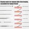 Pimple Popper Tool Kit, 6 Pcs Blackhead Remover Acne Needle Tools Set Removing Treatment Comedone Whitehead Popping Zit for Nose Face Skin Blemish Extractor Tool - Silver