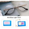Brigtlaiff Round Blue Light Blocking Glasses for Men Women John Lennon Style Computer Gaming TV Glasses Anti Eyestrain (Gold+Black)