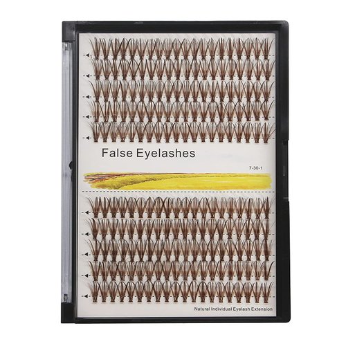 Hannahool 10-20mm Available 120pcs Thickness 0.07mm D Curl Brown Color Individual False Eyelashes Natural Long Makeup Colorful Cluster Eyelashes Volume Eye Lashes Extensions (12mm)