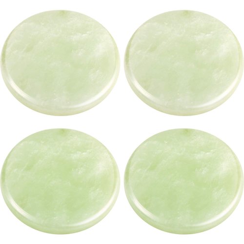 Eyelash Extension Jade Stone Glue Lashes Jade Stone Adhesive Pallet Fake Eye Lash Holder Base,Fake Eye Lash Makeup Tool 2 Inch (Green/4 Packs)