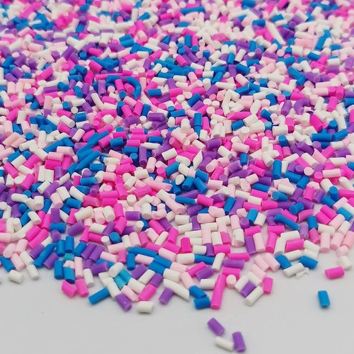 50g Colorful Fake Sprinkles Polymer Sprinkles Resin Sprinkles Fake Candy Sweets Sugar Clay Nail Art Slices for Nail Art DIY Crafts Cake Phone Case Decorations (Sugar granules-1)