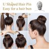 Hair Pins for Women, IKOCO 2 Inch and 2.75 Inch Hair Pins for Buns Black U Shaped Hair Pins with Storage Box, 50Pcs of each size