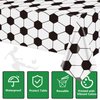 PTECDROTS 4Pcs Soccer Tablecloths, Soccer Pattern Party Table Cover, Rectangular Grass Tablecloths for Kids Soccer Theme Fan Sports Event Game Day Soccer Birthday Party Supplies, 51 x 86.6 Inch
