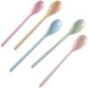 Dadamong 5Pcs Melamine Long Handle Mixing Spoon 7.2 Inch, Coffee Spoons Colorful Plastic Latte Machiatto, Tall Iced Tea, Ice Cream Sundae, Cocktail, Hot Chocolat Stirring Longdrink Spoons