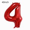 Airplane 4th Birthday Party Decorations Balloons，40inch Red Number Balloons 4，4th Birthday Decorations for Boys Airplane Birthday Party Supplies (Red Airplane Numbers 4)