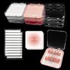 Qsnidy 9Pcs Press On Nail Storage Box in 3 Colors, False Nails Acrylic Display Case with 9Pcs Fake Nails Display Cards and 20Pcs Adhesive Double Sided Tape for Nail Art Home Salon Packaging Use