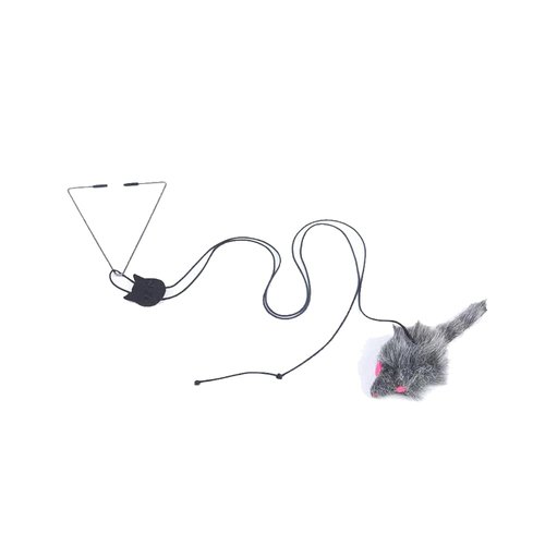LIYONGHE Cat Toys Mouse Accessories Door Hanging Cat Toy, Retractable Cats Catching Mouse Toy Funny Hanging Bungee Cat Toy, Interactive Cat Teaser Toy for Indoor Kitten Play Chase Exercise