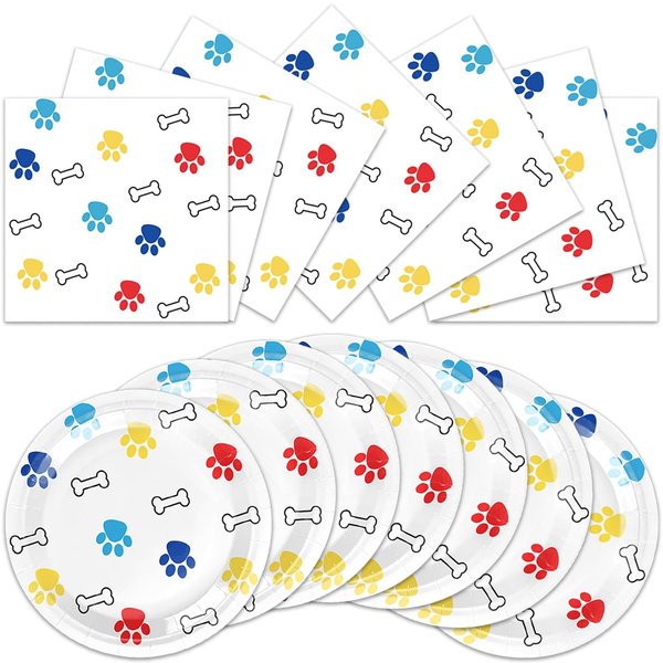 40pcs Party Pack Dog Birthday Party Supplies-Party Decorations Tableware For Kids, Plate, Napkin Party Decorations Dinnerware plate