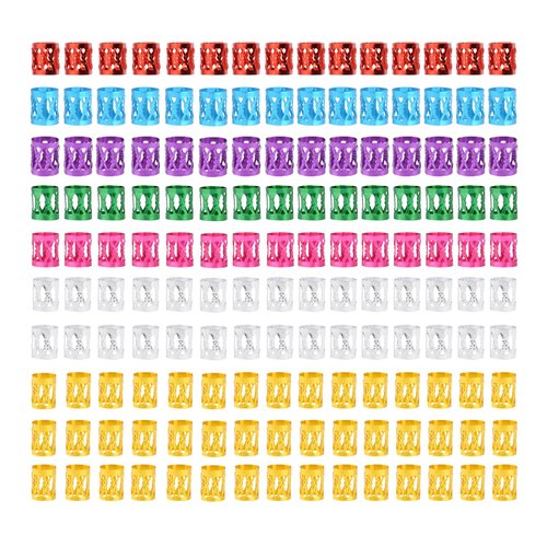 150 Pcs Hair Jewelry for Braids Dreadlocks Beads Aluminum Hair Rings Hair Clips Adjustable Metal Cuffs for Hair Braids Accessories