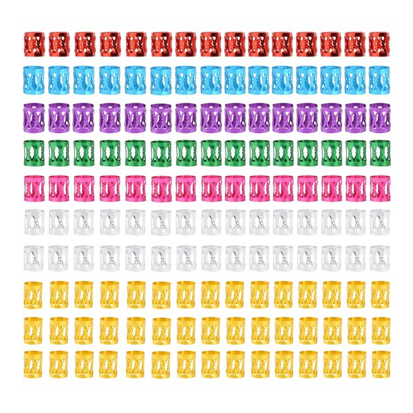 150 Pcs Hair Jewelry for Braids Dreadlocks Beads Aluminum Hair Rings Hair Clips Adjustable Metal Cuffs for Hair Braids Accessories