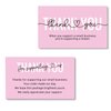 ITZAMNA Thank you for supporting my small business Cards Customer appreciation card Pink Script with Heart Pack of 100
