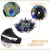 Yokawe 1920s Feather Hair Clip Elegant Black Peacock Feather Hair Clips with Flowers Gatsby Party Head Accessories for Women