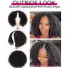 Vshow Glueless Wigs V Part Wig Human Hair Afro Curly Wig No Leave Out Thin Part Human Hair Wig Beginner Friendly 180% Density Upgrade U part Kinky Curly Wigs 20Inch