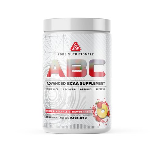 Core Nutritionals Platinum ABC Advanced Intra-Workout BCAA Supplement with 2.5 G Glutamine, Beta Alanine, Citrulline Malate, 20 Servings (White Pineapple Strawberry)