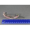 Pink Cream Black barrette plastic marbled rectangle hair clip accessory 3.75 inches long over the curve