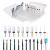ERUIKA 22 pcs Nail Drill Bits Sets,3/32 Inch Nail Bits for Nail Drill,Ceramic Diamond Rainbow Nail Drill for Milling Cutter ,Acrylic Gel Nails Home Salon