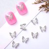 3D Alloy Butterfly Nail Charms,Shiny Diamonds Metal Butterfly Nail Gems Nail Rhinestones Nail Art Charm,Nail Decoration Rhinestones for Nails DIY Manicure Jewelry Accessories Women Nail Supplies,10pcs