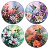 CoasterStone Absorbent Coasters, 4-1/4-Inch, Hummingbirds in Floral, Set of 4