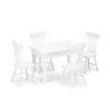 Miniature Dining Table & Chair Set for Dollhouse 1 12 Scale Wooden Furniture Model 5pcs Doll House Mini Classic Decoration Accessories DIY Hobby Gift (White)