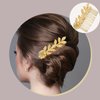 BOYIVI 4 PCS Hair Comb Set, Gold Leaf Hair Side Combs with Teeth, Hair Barrette, Rhinestone Wedding Headpiece Hair Accessories for Women, Girls, Bride, Bridesmaid