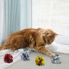 Andiker 3.54inch Mylar Cat Crinkle Balls, 4pcs Colorful and Sparkling Crinkle Ball Lightweight Easy to Carry Cat Ball Toy Interactive Cat Toys for Indoor Cats to Kill Time and Keep Fit (Mixing Color)