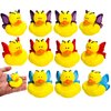 Butterfly Green, Blue, Red & Purple Novelty Rubber Ducks (12 Pack) Quirky & Fun Carnival Game PRIZES. Bath Tub Toys and Jeep Duck Ducking.
