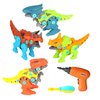 MISS. CHEN 7&7 4-in-1 Take Apart Dinosaur Toys with Electric Drill Toy for Kids 3+,Incl Tyrannosaurus Rex Triceratops,STEM Educational Construction Building Toys
