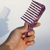 MANETURAL K1 mini wide tooth comb 5.9"for easy portability. Suitable for Women's/girl curly, curly and tight hair, the short handle design is easy to carry. Acetate comb(Purple, 1 PACK)