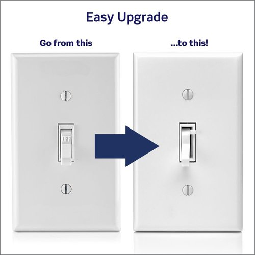Leviton Toggle Slide Dimmer Switch for Dimmable LED, Halogen and Incandescent Bulbs, TSL06-1LW, White