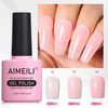AIMEILI Gel Nail Polish Soak Off U V LED Nude Gel Polish - Rose Nude (022) 10ml