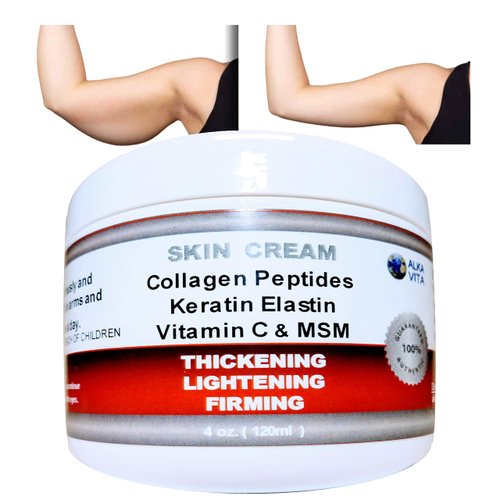 ALKA VITA Saggy Skin Firming Arms Wrinkled Neck Body Cream Keratin Collagen Elastin Vitamin C & MSM Thickening Effect Natural Ingredients Only