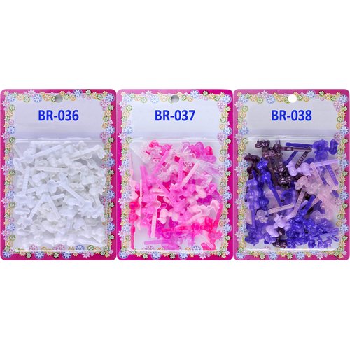 Tara Girls Self Hinge Plastic Bow Hair Barrettes Selection Pack Of 3 (COMBO 34)