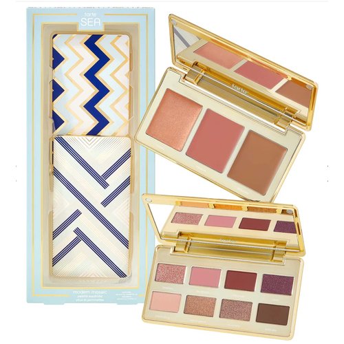 Tarte SEA Modern Mosaic Palette Wardrobe - Eyeshadow and Cream Cheek Makeup Palette - Highlighter, Bronzer, Blush