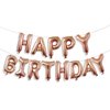 Happy Birthday Banner Balloon Rose Gold, 16 Inch Happy Birthday Mylar Foil Balloon Letters Banner, Self Inflating Happy Birthday Balloons Bunting for Girls Women Birthday Party Decorations Supplies