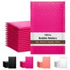 HBlife 50Pcs Bubble Mailers, 4x8 Inches Self Seal Hot Pink Poly Mailers, Padded Envelopes Shipping Bags Packaging for Small Business
