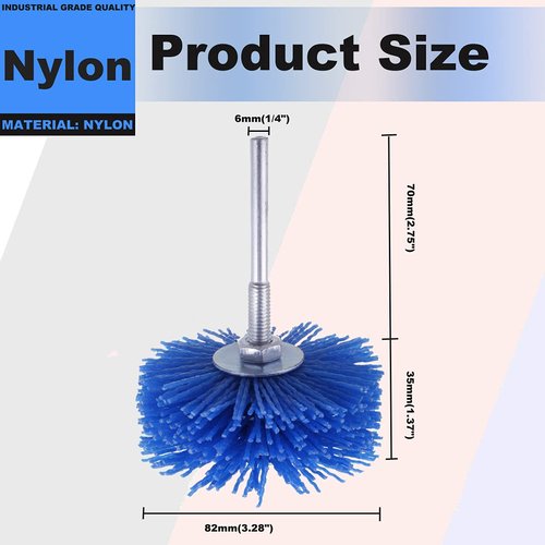 Mixiflor 7 Pack Abrasive Nylon Wheel Brush for Drill with 1/4" Shank, (80 120 180 240 320 400 600 )Grits, Nylon Abrasive Wheel Perfect for Removal of Rust/Corrosion/Paint