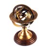 5" Nautical Brass Armillary Sphere World Globe Rosewood Base Table Decor Gift