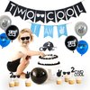 Two Cool Birthday Party Decorations Supplies, Two Cool Banner Cake Topper, I AM TWO Banner, Two Cool Balloons for Little Man Sunglasses 2nd Birthday Boy Party Supplies Decoration