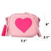 PRLINJSK Little Girls Purse, Kids Heart Purse, Cute Crossbody Bag with Small Teens Girls Wallet Gift (Pink)