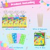 ZMLM Scratch Art Party Favors: 4 Pack Rainbow Scratch Paper Art Set for Kids 3-12 Years Old Art and Craft Notebook Girl Boy Birthday Gift Goodie Bag Stuffers(5 Wooden Stylus & 4 Drawing Stencils)